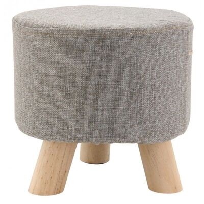 Low stool in cotton and wood-NTB1770C