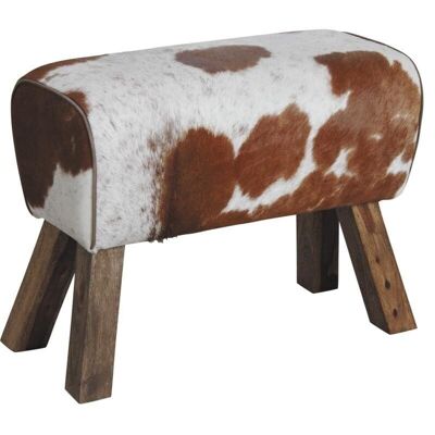 Stool in wood and cowhide-NTB1780C