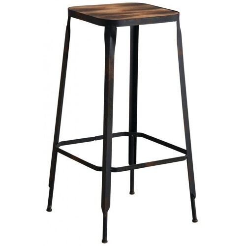 Tabouret haut en métal et bois-NTB1830