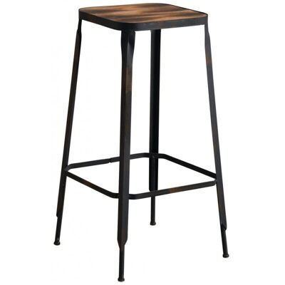 High stool in metal and wood-NTB1830