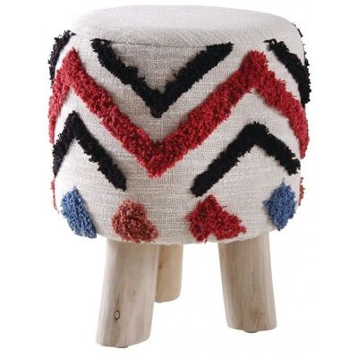Tufted Cotton Stool-NTB1880