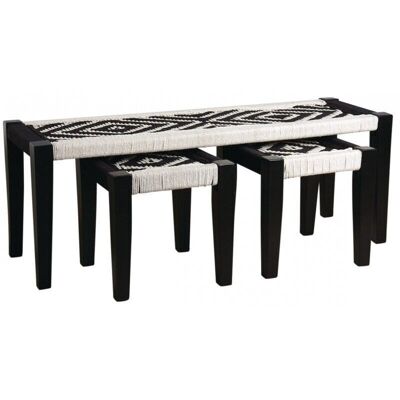 Berber bench and stools set-NTB196S