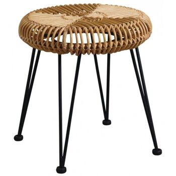 Tabouret soleil en rotin naturel-NTB2030 1