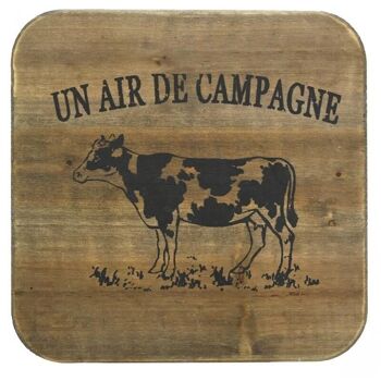 Tabouret en zinc lourd et bois Un air de campagne-NTB2090 2