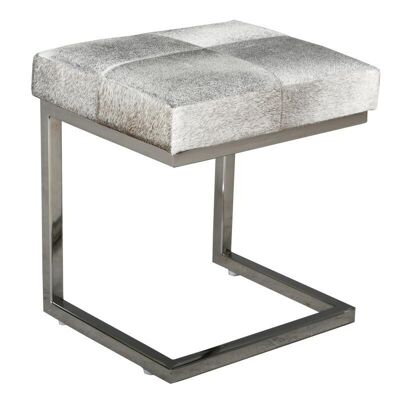 Design stool in cowhide and brushed steel-NTB2310