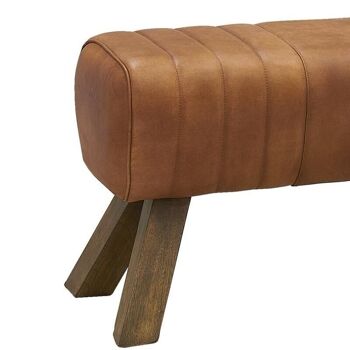 Tabouret en cuir et bois-NTB2550 2