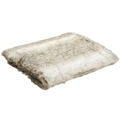 Gray faux fur throw-NTX1000C