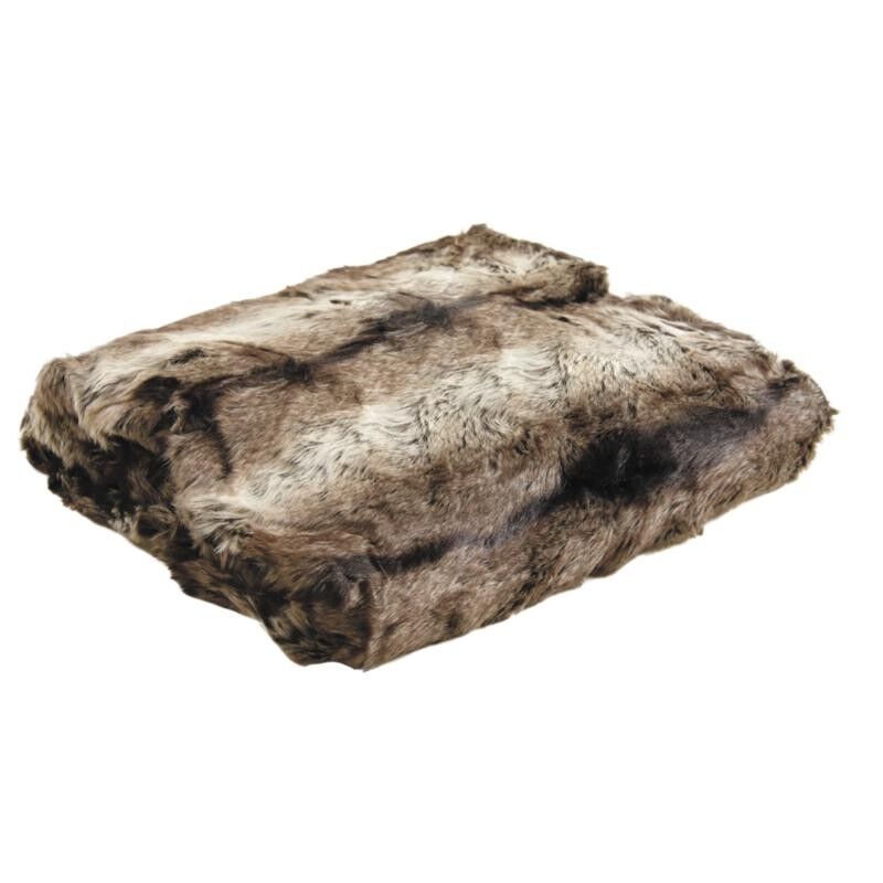 Brauner Überwurf aus Kunstpelz-NTX1010C