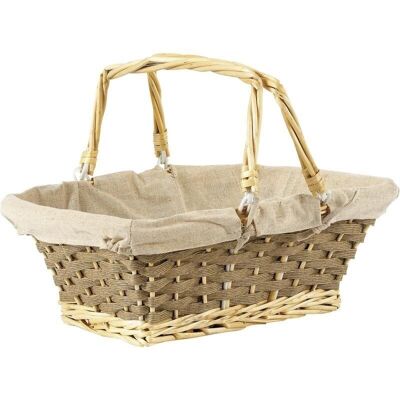 Basket with mobile handles in wicker and rope-PAM1310J