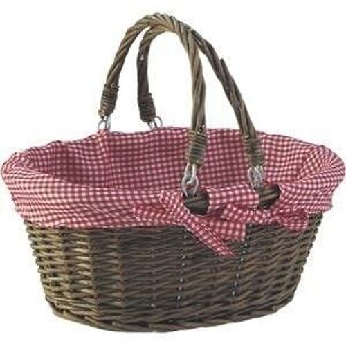 Panier en osier doublure vichy-PAM1630C