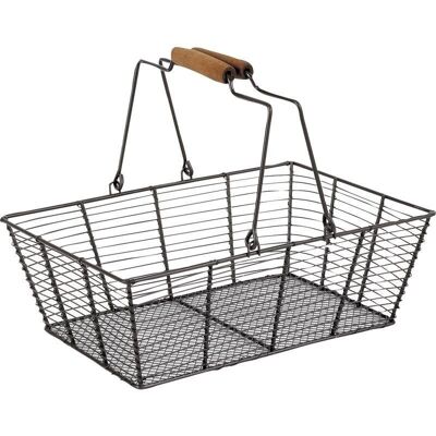 Basket with movable metal handles-PAM2010