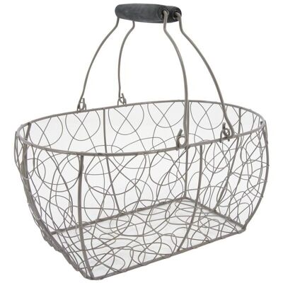 Basket with movable metal handles-PAM2480
