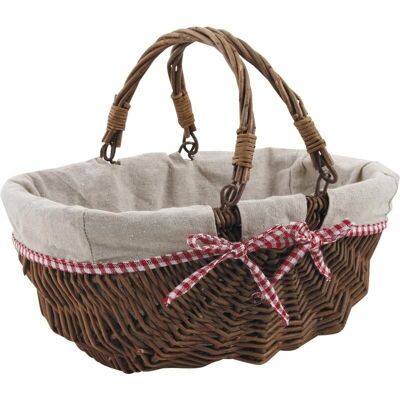 Wicker basket with mobile handles-PAM2740J