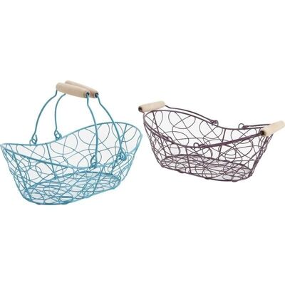 Basket with movable metal handles-PAM2810