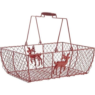 Red lacquered mesh basket-PAM3150