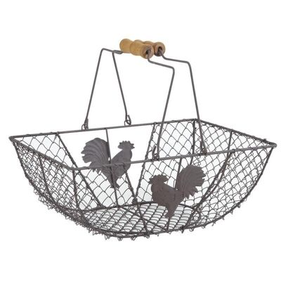 Aged mesh rooster basket-PAM3310