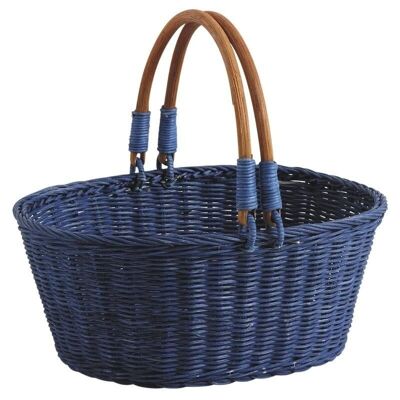 Blue stained rattan basket-PAM3350