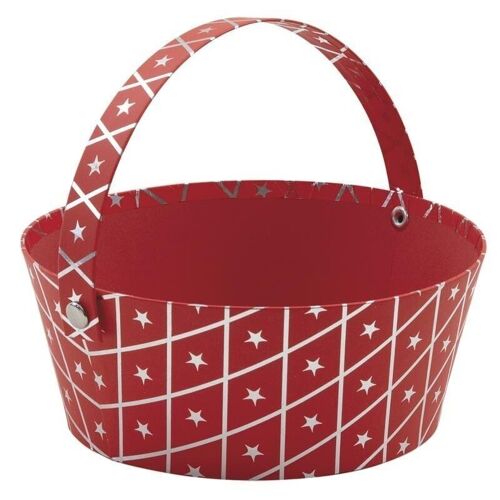 Panier rond en carton rouge-PAM4440