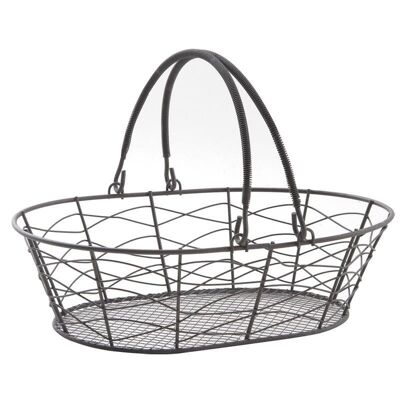 Aged metal basket-PAM4460