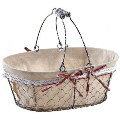 Aged Wire Oval Basket-PAM4630J