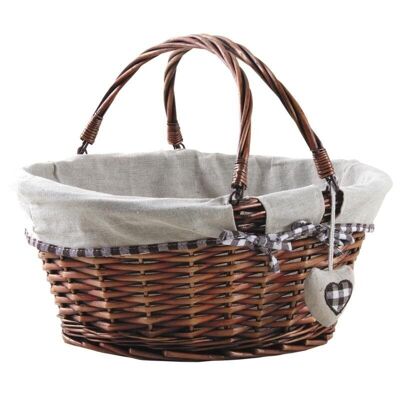 Split wicker basket with heart-PAM4690J