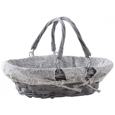 Wicker and lacquered wood basket-PAM4740C