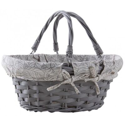 Lacquered wood wicker basket-PAM4750C