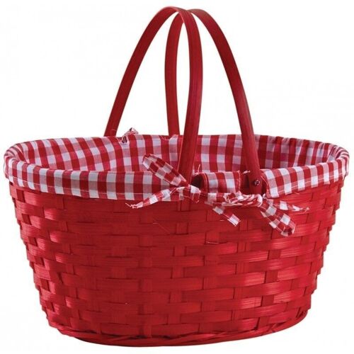 Panier bambou teinté rouge-PAM4850C