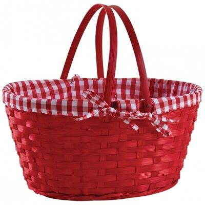 Red stained bamboo basket-PAM4850C