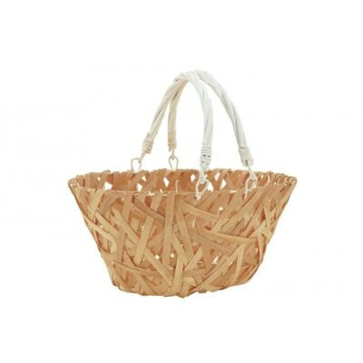 Basket in natural wood and lacquered wicker-PAM4860