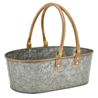 Galvanized Metal Oval Basket-PAM4920