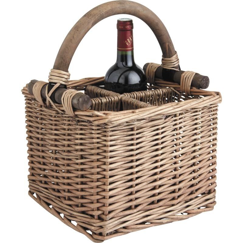 Wicker bottle holder basket-PBO1580