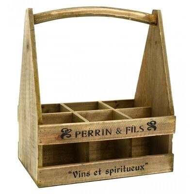 Botellero en madera envejecida Perrin & fils-PBO1940