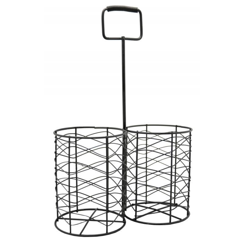 Portabottiglie in metallo nero-PBO1960