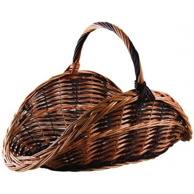 Log basket in raw wicker and buff-PBU1090