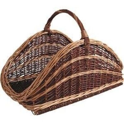 Log basket in raw wicker and buff-PBU1370