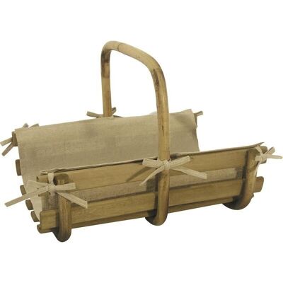 Log baskets in wood and rattan-PBU179SJ