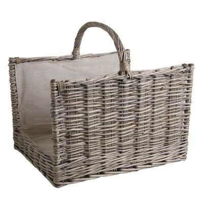 Gray wicker log baskets-PBU219SJ