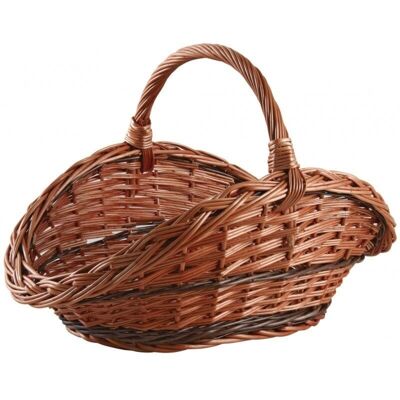 Wicker log basket buff-PBU2390