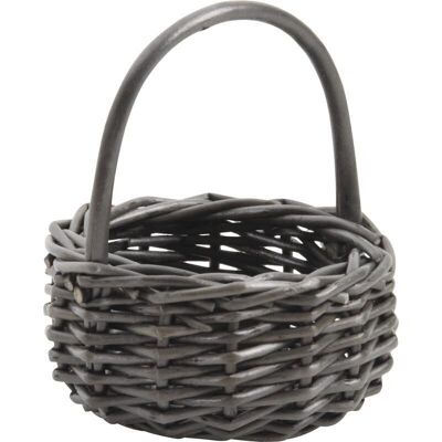 Mini gray wicker basket-PCF1910