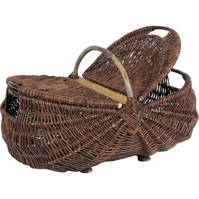 Raw wicker basket with lids-PCO1190