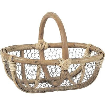 Small rattan and mesh baskets-PEN139S
