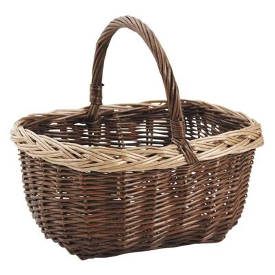 Mini wicker basket stained and white-PEN1610