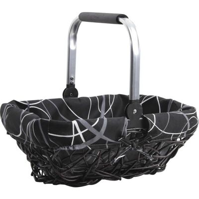 Wicker and aluminum basket-PFA1330C