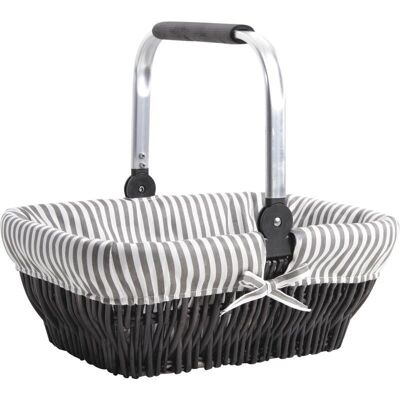 Wicker and aluminum basket-PFA1340C