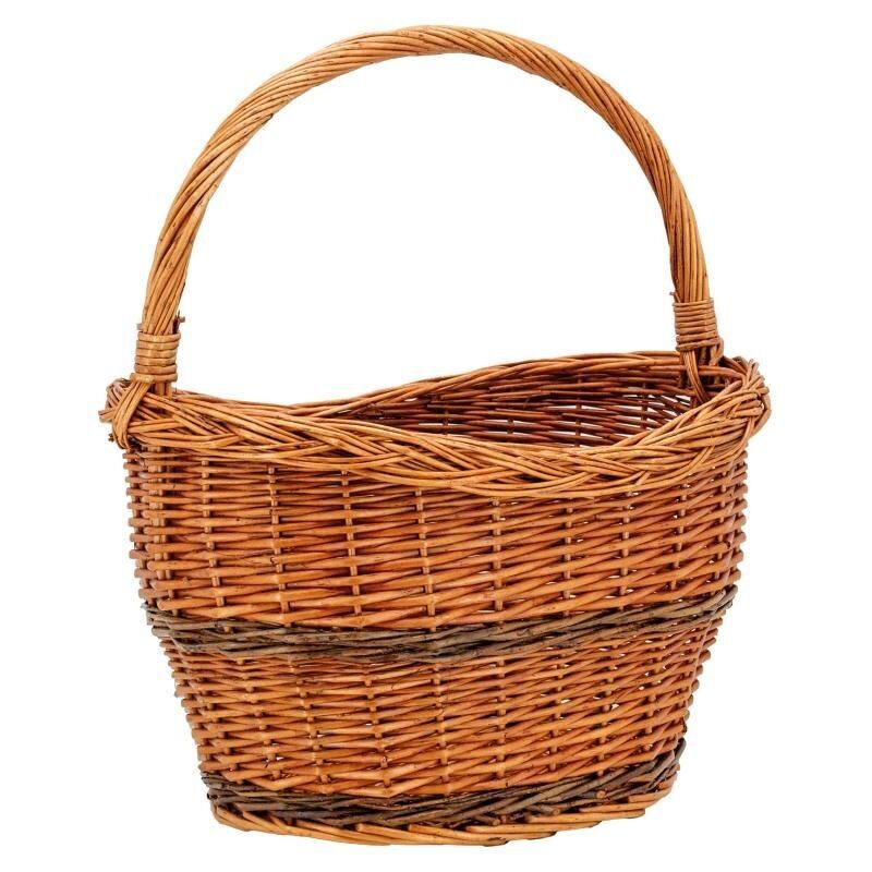 Wicker shopping basket buff-PMA1290