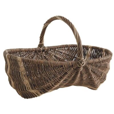 Burgundy wicker basket-PMA1342