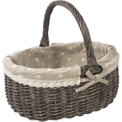 Gray wicker basket-PMA4340J