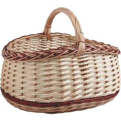 White and brown wicker basket-PMA4700