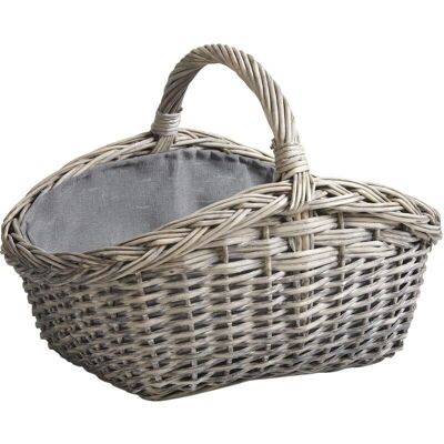 Gray split wicker basket-PMA4920C